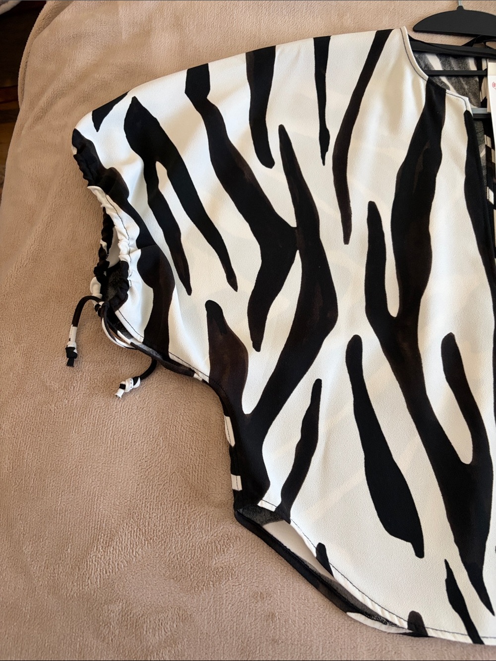 Zara Black and White zebra Print blouse